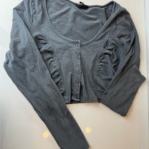 Urban Outfitters Slate Gray Button-Up Blouse